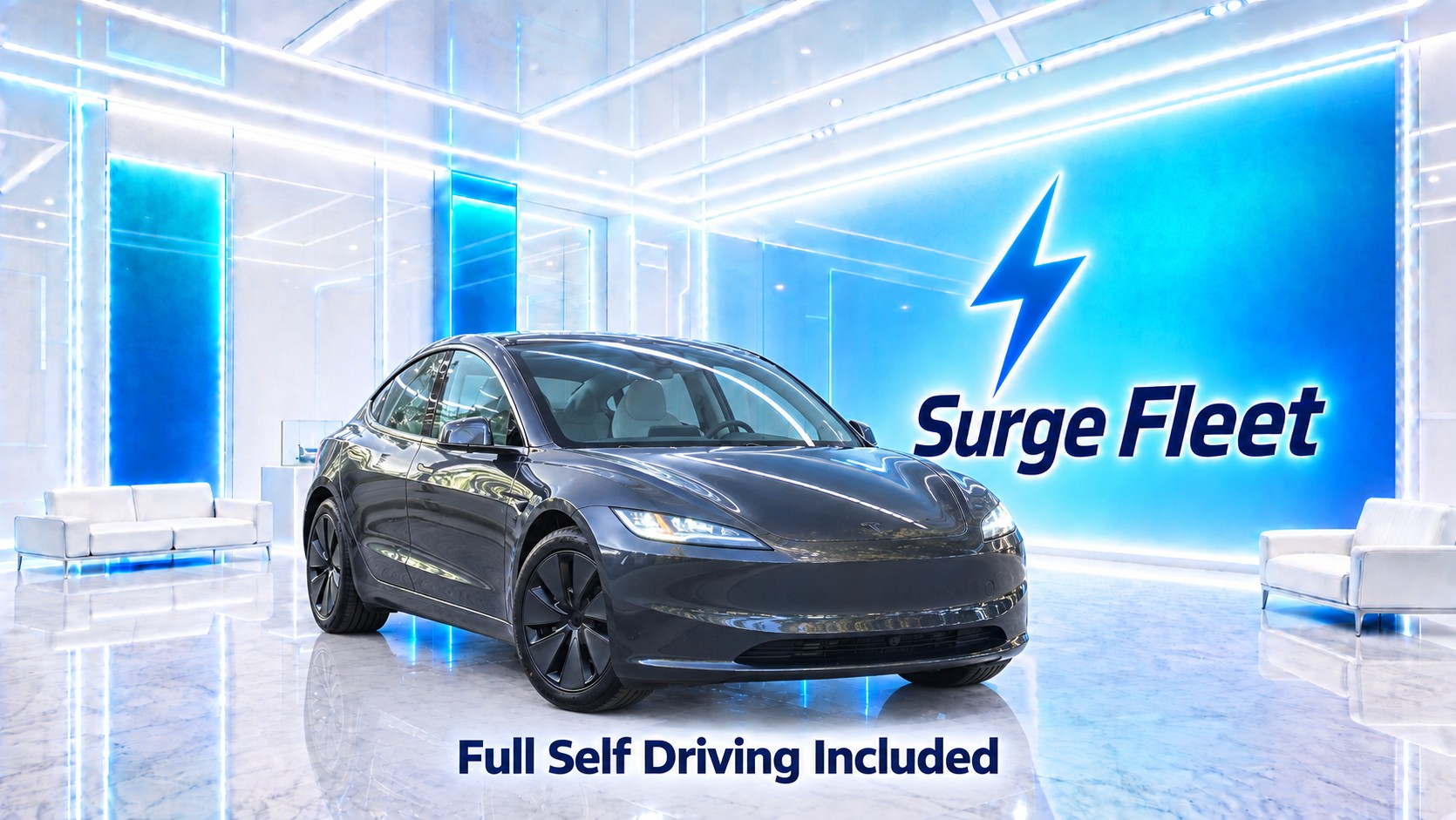 2026 Tesla Model 3 Premium AWD — Stealth Grey, Surge Fleet showroom