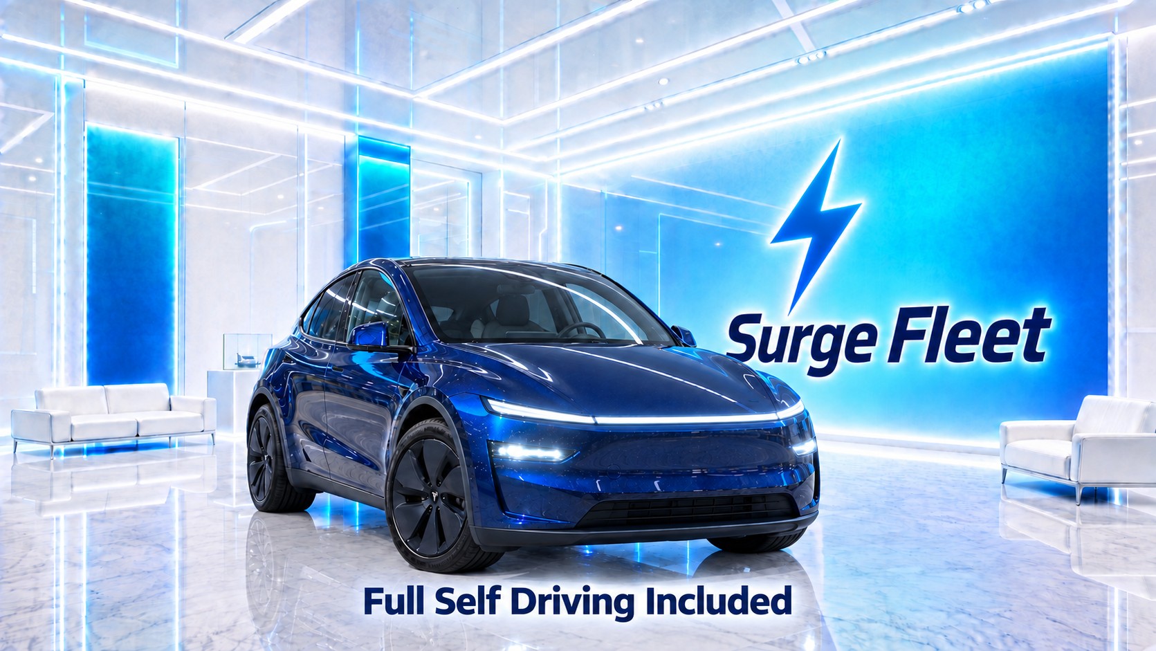 2026 Tesla Model Y Premium AWD — Marine Blue, Surge Fleet showroom