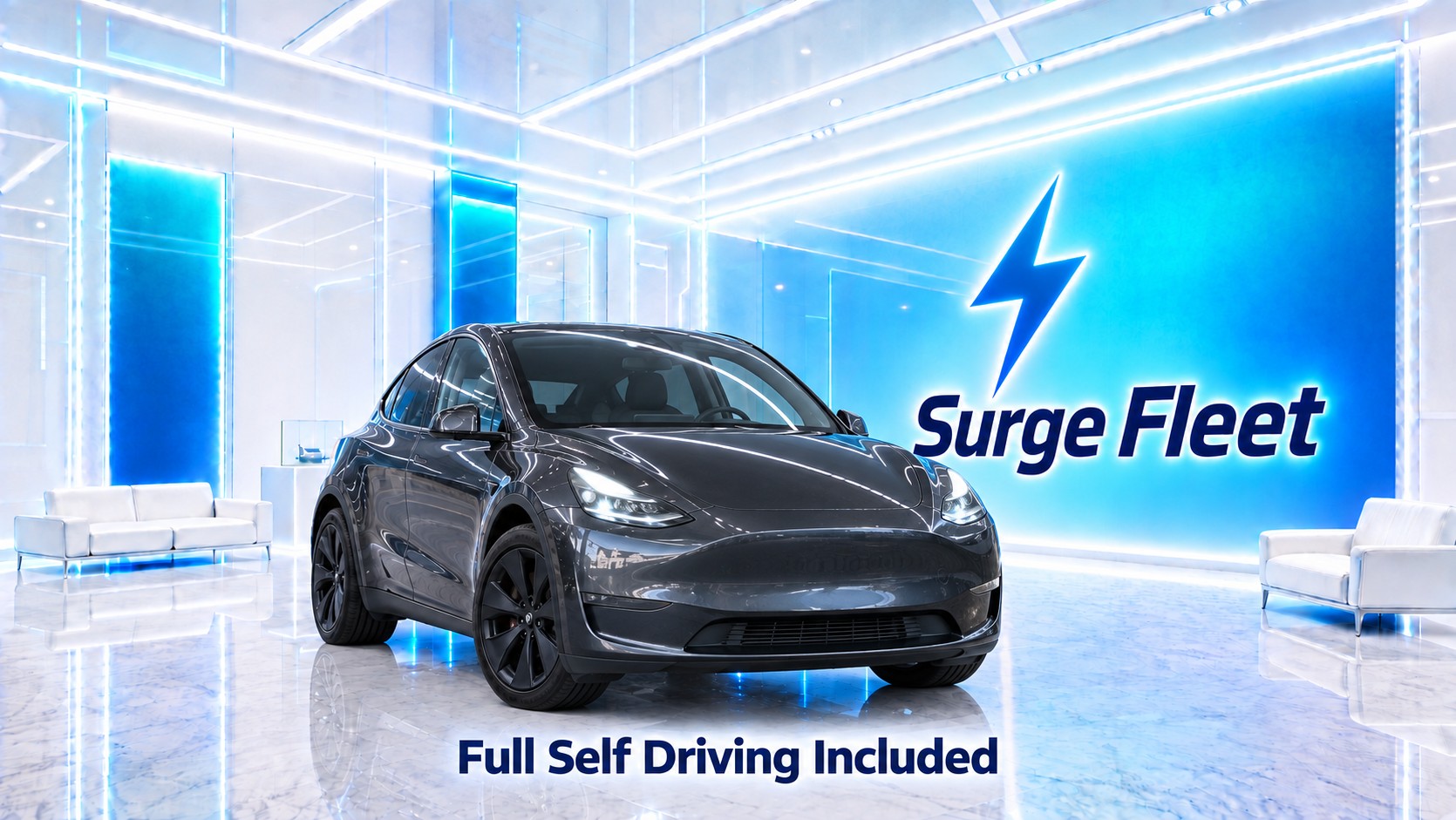 2025 Tesla Model Y Long Range AWD — Stealth Grey, Surge Fleet showroom